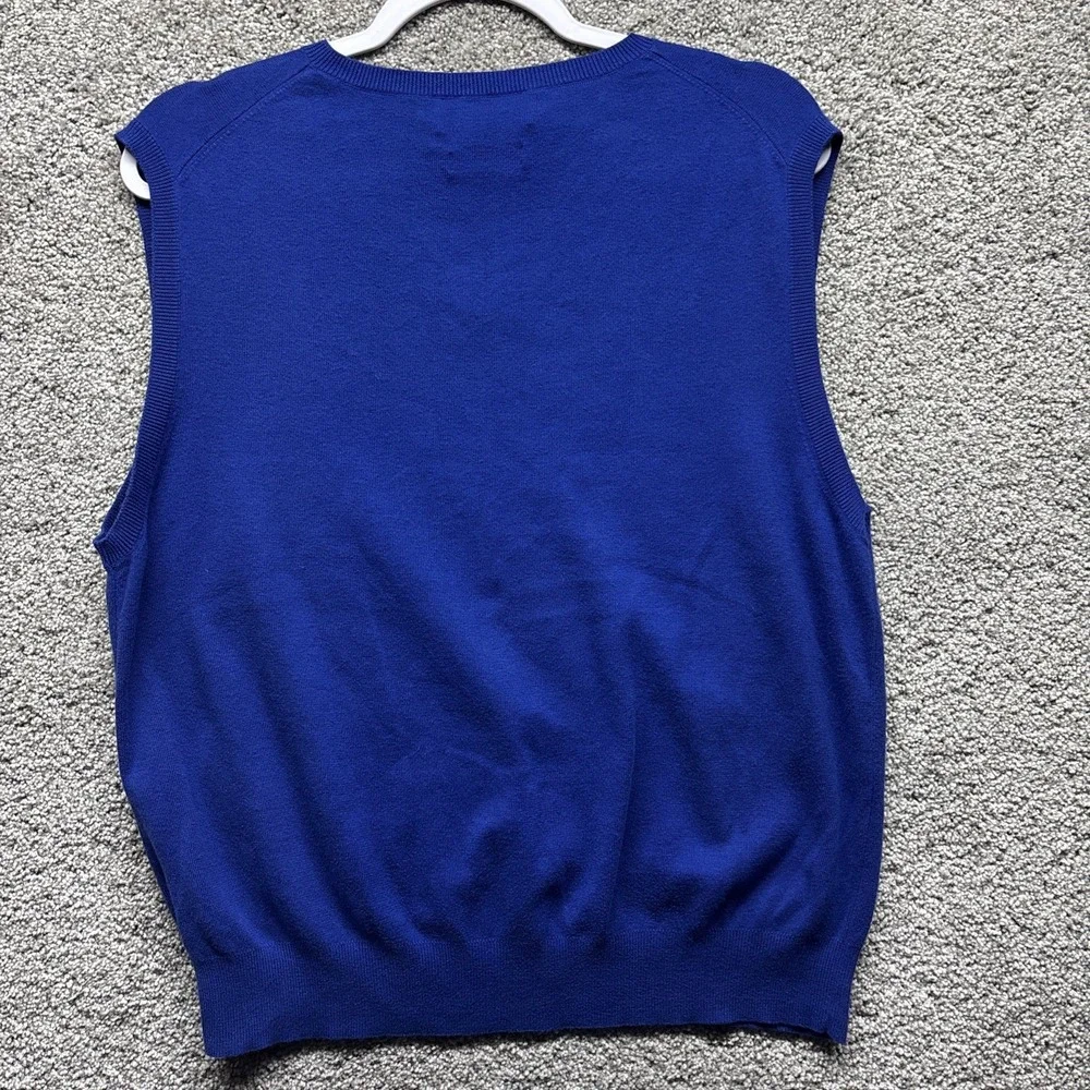 Vintage Polo Ralph Lauren Sweater Vest‎ Mens Large Blue 100% Pima Cotton Elastic